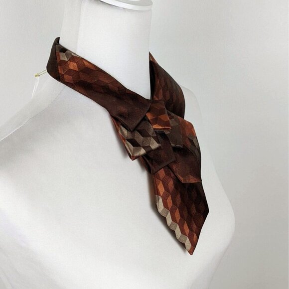 Ogsplosh Brown And Copper Ascot Scarf - Contemporary Scarf - NEW - Picture 3 of 8